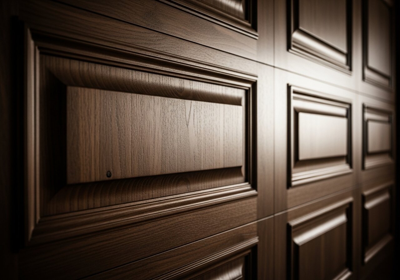 Custom wood residential garage doors